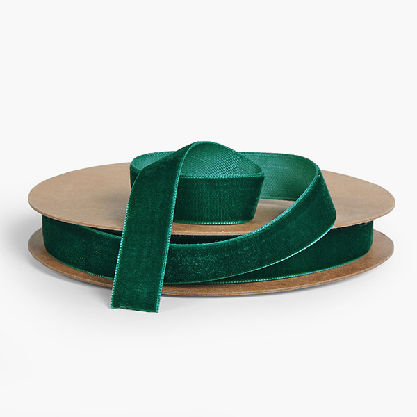 Hunter Green Velvet Ribbon 5/8" x 10 yards