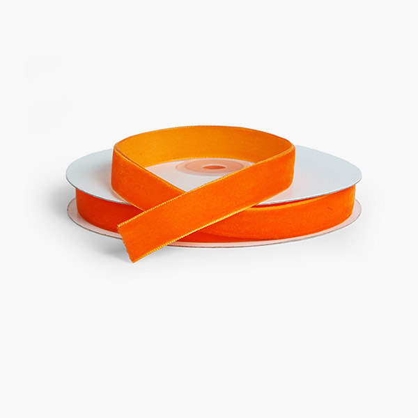 Orange Velvet Ribbon 5/8" x 10 yards