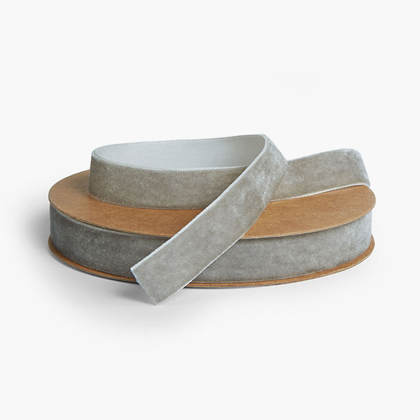 Silver Velvet Ribbon 5/8" x 10 yards