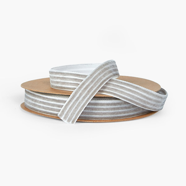 Gray Velvet Corduroy  Ribbon 5/8" x 10 yards