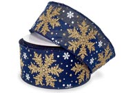 Navy with Gold Snowflakes