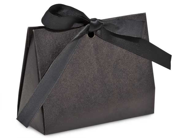 Kraft Black Purse Tote Gift Bags, Small 4.5x2x3.75"