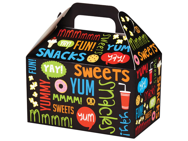 Snack Attack Party Favor Gable Box, 6x3.75x3.5", 6 Pack