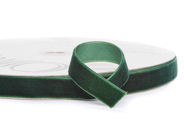 Dark Emerald Green Velvet Ribbon, 5/8" x 25 yards