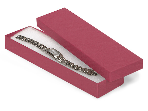 Merlot Jewelry Gift Boxes, 8x2x1", 100 Pack, Fiber Fill