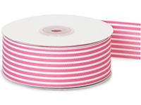 Vintage Acetate Rayon Grosgrain Trim 1.5 Ribbon Stripes 1yd USA Pink White