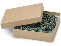 Aqua Blue Jewelry Gift Boxes, 7X5X1.25 inch, 100 Pack, Fiber Fill