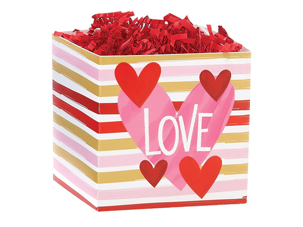 Hello Love Square Party Favor Box, 3.75x3.75x3.75", 6 Pack