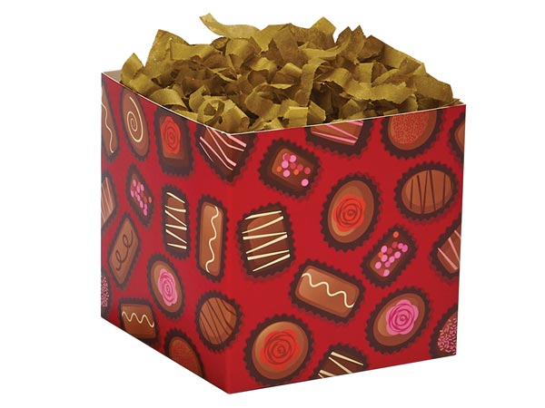 *Chocolate Lovers Square Favor Gift Box, 3.75x3.75x3.75", 6 Pack