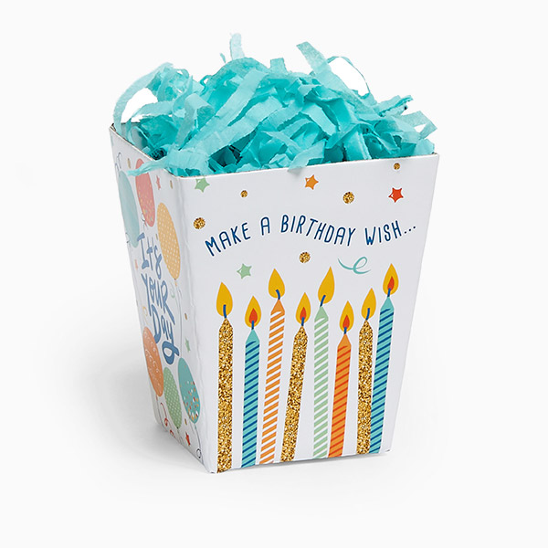 Birthday Wish Sweet Treat Box, 4x4x4.5", 6 Pack