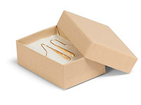 6 Pack, Brown Kraft Jewelry Gift Boxes, 4x4x1 inch, Fiber Fill for Party, Holiday & Events, Made in USA