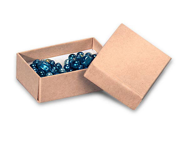 *Brown Kraft Jewelry Gift Boxes, 2.5x1.5x.75", 8 Pack, Fiber Fill