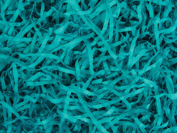 Caribbean Teal Color Tissue Paper Shred, 18 oz. Bag