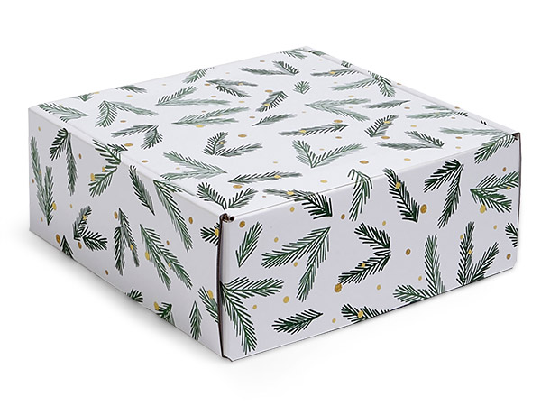 Christmas Pine Gourmet Shipping Box, 8x8x3", 6 Pack