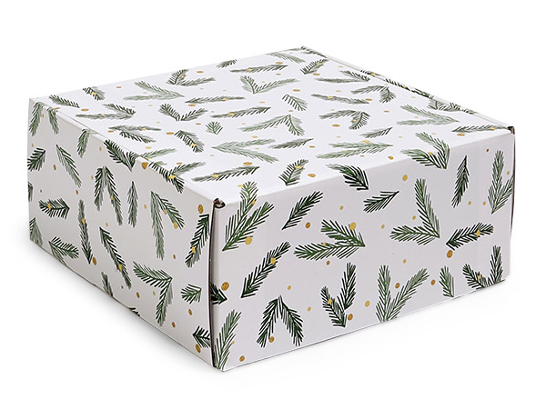 Christmas Pine Gourmet Shipping Box, 9x9x4", 6 Pack