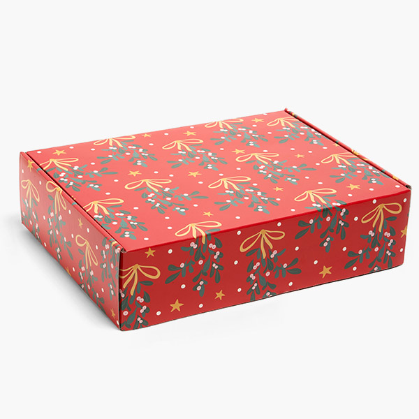 Mistletoe Bows Gourmet Shipping Box, 12x9x3", 6 Pack