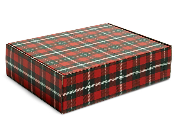 Tartan Plaid Gourmet Shipping Box 12x9x3", 6 Pack