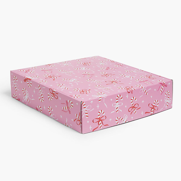 Candy Canes & Ribbons Gourmet Shipping Box, 12x12x3", 6 Pack