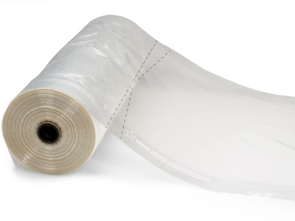 Clear Plastic Garment Bags 21x4x54" .65 mil, 358 Bags Per Roll