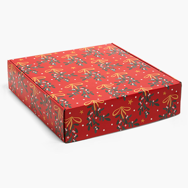 Mistletoe Bows Gourmet Shipping Box, 12x12x3", 6 Pack