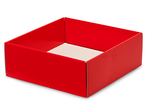 Red Gourmet Decorative Corrugated Tray, 8x8x3", 6 Pack