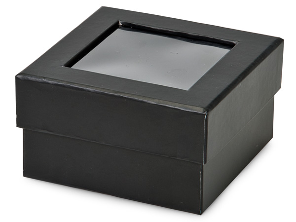 Black Gourmet Rigid Window Box, Petite 3.75x3.75x2”, 24 Pack