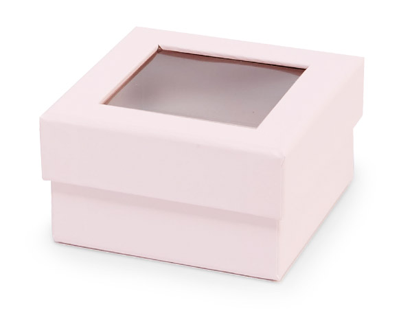 Blush Pink Gourmet Rigid Window Box Petite 3.75x3.75x2”, 24 Pack