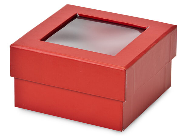Red Gourmet Rigid Window Box, Petite 3.75x3.75x2”, 24 Pack