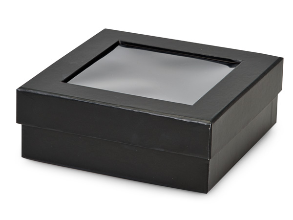 Black Gourmet Rigid Window Box, Medium 5.75x5.75x2”, 24 Pack