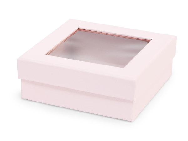 Blush Pink Gourmet Rigid Window Box Medium 5.75x5.75x2”, 24 Pack