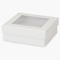 White Gourmet Rigid Window Box, X-Large 7.75x7.75x2”, 18 Pack