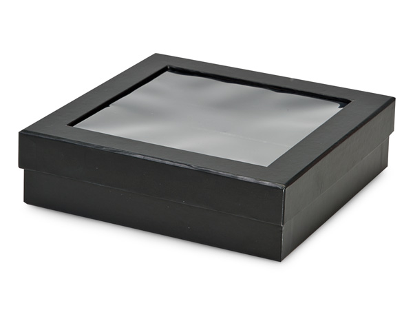 Black Gourmet Rigid Window Box, X-Large 7.75x7.75x2”, 18 Pack
