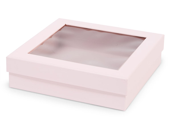 Blush Pink Gourmet Rigid Window Box X-Large 7.75x7.75x2”, 18 Pack