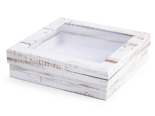 Distressed Wood Rigid Window Box, X-Large 7.75x7.75x2”, 18 Pack