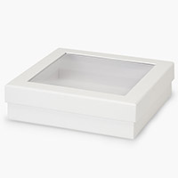 White Gourmet Rigid Window Box, X-Large 7.75x7.75x2”, 18 Pack