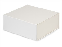 10 x 10 x 4-1/2 Matte White Magnetic Lid Gift Boxes with Ribbon