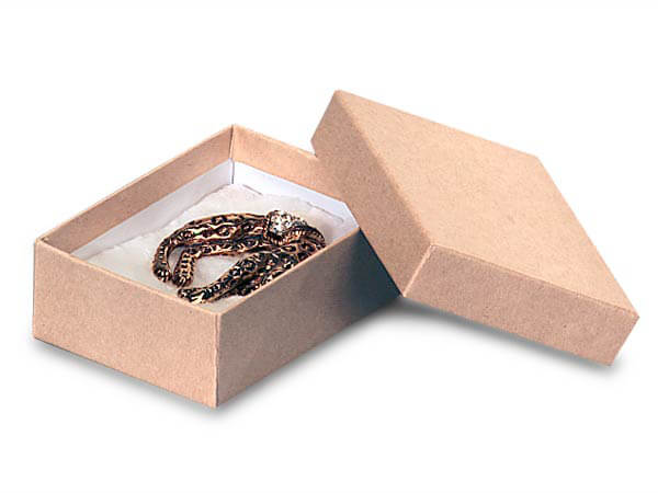 3.5 by 3.5 by 1-Inch 16-Piece Kraft Square Cardboard Jewelry Boxes Brown HIGH Quality by A1 bakery supplies Made in USA 