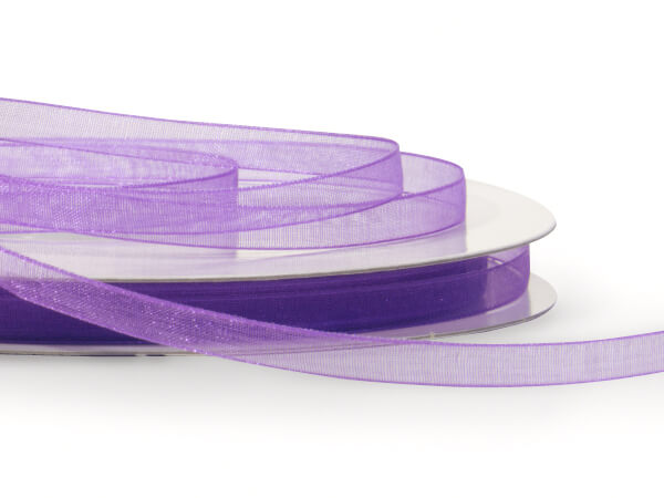 Purple Sheer Organza Ribbon, 1/4"x100 yards