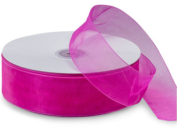 Pink Fuchsia Sheer Organza Ribbon, 1-1/2"x100 yards