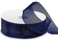 Teal Blue Sheer Organza Ribbon, 1-1/2x100 Yards