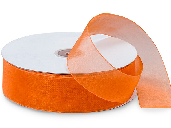 Offray 429198 1. 5 inch Simply Sheer Asiana Tropical Orange Ribbon, 100 Yards - No. 9