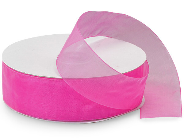 Pretty Pink Sheer Organza Ribbon, 1-1/2"x100 yards