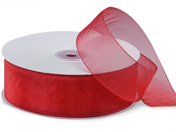 Red Sheer Organza Ribbon, 1-1/2"x100 yards