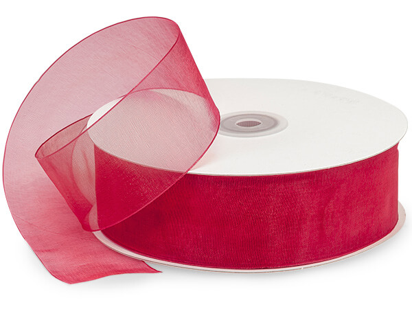 Scarlet Red Sheer Organza Ribbon, 1-1/2"x100 yards