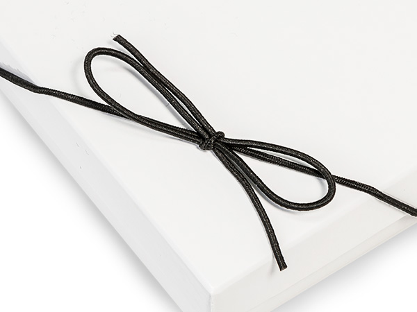 10" Matte Black Stretch Cord Loops with Pre-Tied Bows, 1000 Pack