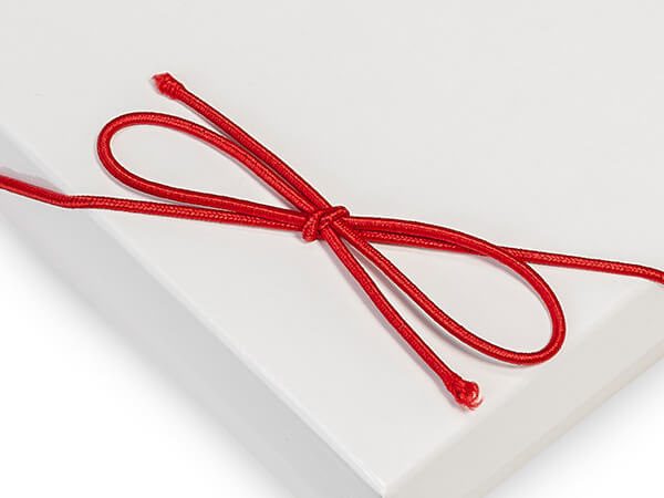 10" Matte Red Stretch Cord Loops with Pre-Tied Bows, 50 Pack