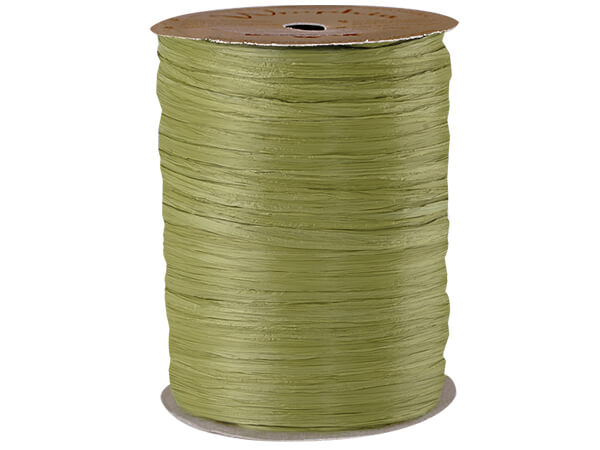 Matte Olive Green Wraphia Ribbon 1/4 x 100 Yards 
