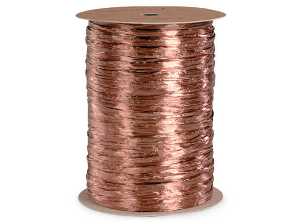 Copper Pearlized Raffia Ribbon, 100 yards