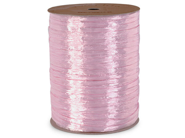 Pink Pearlized Raffia Ribbon, 100 yards