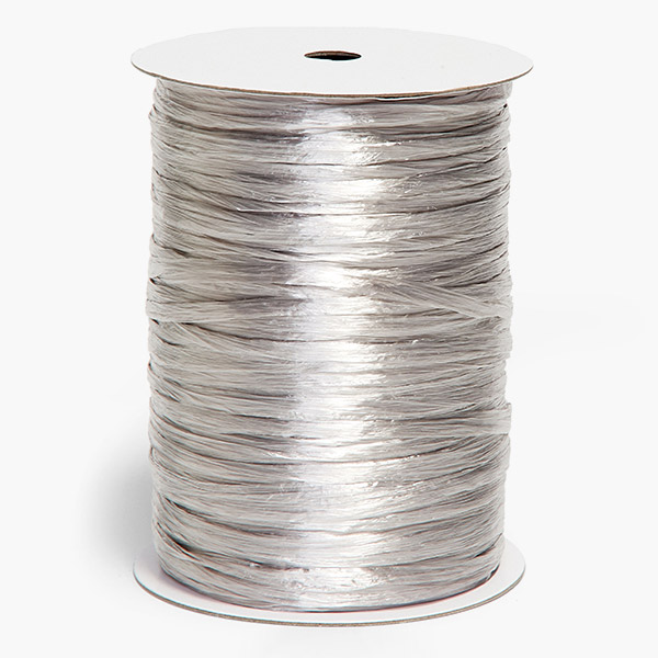 Pearlized Silver Raffia